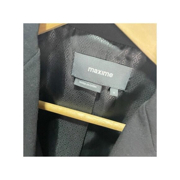 Maxime Black Fully Lined Wool Blend Dress/Career Blazer Size 6 - Picture 3 of 4